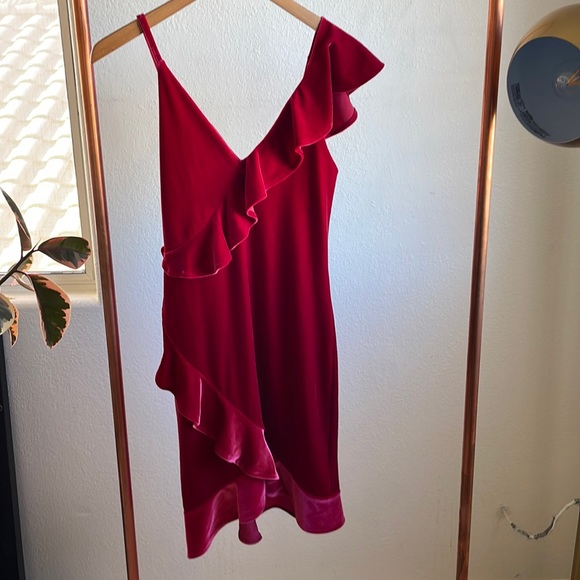 EXPRESS Red Velvet Dress - Picture 3 of 7